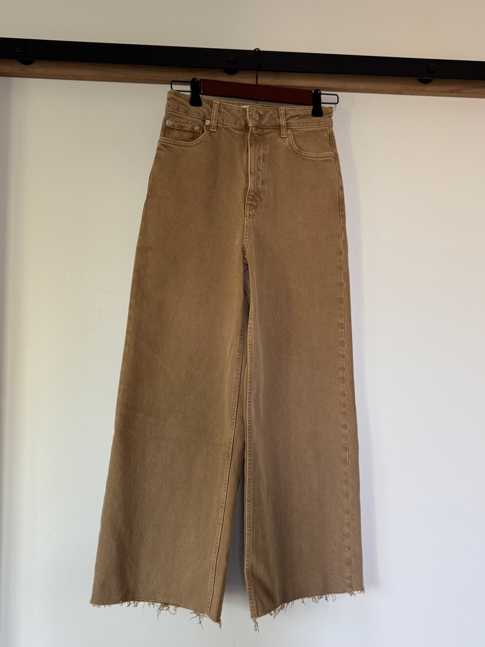Mango Wide Leg Jeans in Tan